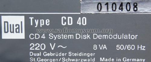 CD4 System Disk Demodulator CD 40; Dual, Gebr. (ID = 590197) Ampl/Mixer