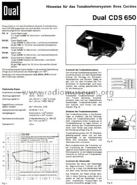 CDS 650 ; Dual, Gebr. (ID = 2238971) Microphone/PU