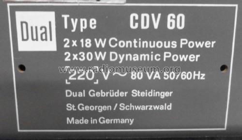 CDV 60; Dual, Gebr. (ID = 2052438) Ampl/Mixer