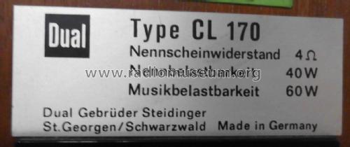 CL170; Dual, Gebr. (ID = 2053730) Parleur