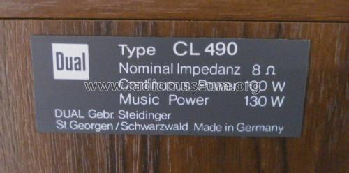 CL 490 - CL 490S; Dual, Gebr. (ID = 2111221) Speaker-P