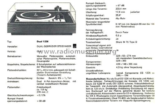 CS1226; Dual, Gebr. (ID = 2605814) Enrég.-R