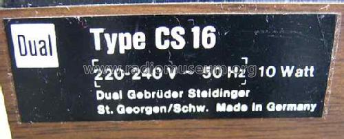 CS 16 Ch= 1214 HiFi; Dual, Gebr. (ID = 1057930) R-Player