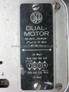 Dual Motor 45/U DEWUM; Dual, Gebr. (ID = 2472010) Misc