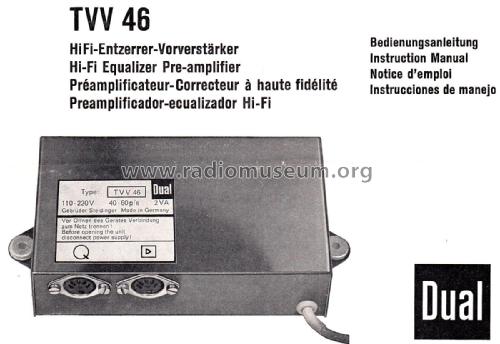Entzerr-Vorverstärker TVV 46; Dual, Gebr. (ID = 2261740) Verst/Mix