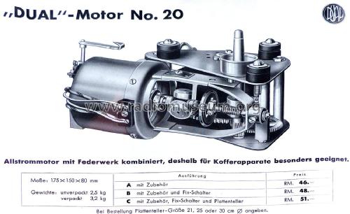 Federwerk- und Allstrom-Elektro-Motor Nr. 20; Dual, Gebr. (ID = 2166946) Misc