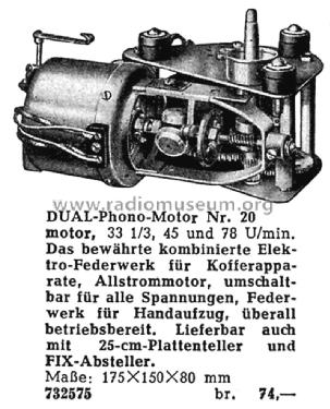 Federwerk- und Allstrom-Elektro-Motor Nr. 20; Dual, Gebr. (ID = 2224940) Misc