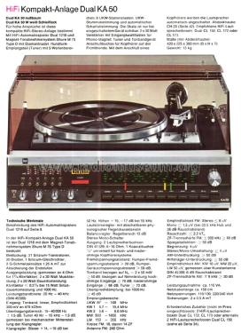 HiFi-Stereo-Kompaktanlage KA50; Dual, Gebr. (ID = 2314536) Radio