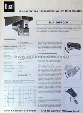 HIFI-Stereo-Magnet-Tonabnehmersystem DMS 200; Dual, Gebr. (ID = 2423100) Microphone/PU