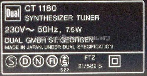 HiFi-Tuner CT 1180; Dual, Gebr. (ID = 2362413) Radio