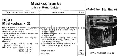 Musikschrank 30; Dual, Gebr. (ID = 2172453) R-Player