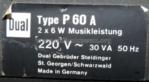 P60 ; Dual, Gebr. (ID = 749436) Enrég.-R
