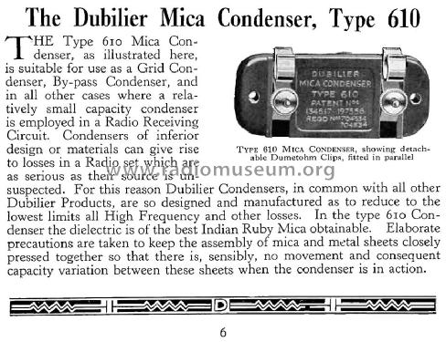 Mica Condenser 610; Dubilier Condenser (ID = 1583916) Bauteil