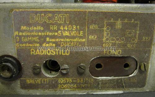 RR4403.1; Ducati, SSR Società (ID = 2703535) Radio