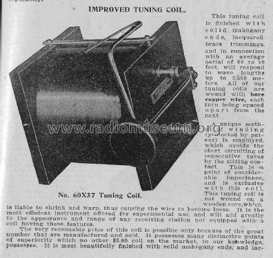 Improved Tuning Coil No. 60X57; Duck Co., J.J. and (ID = 2604026) mod-pre26