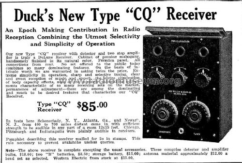CQ Receiver; Duck Co., J.J. and (ID = 991424) Radio
