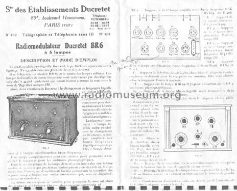 Radiomodulateur BR6; Ducretet -Thomson; (ID = 1865010) Radio