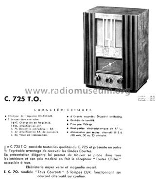 C725TO; Ducretet -Thomson; (ID = 2025313) Radio