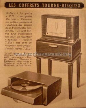 Coffret Tourne-Disques TD1; Ducretet -Thomson; (ID = 1608293) R-Player