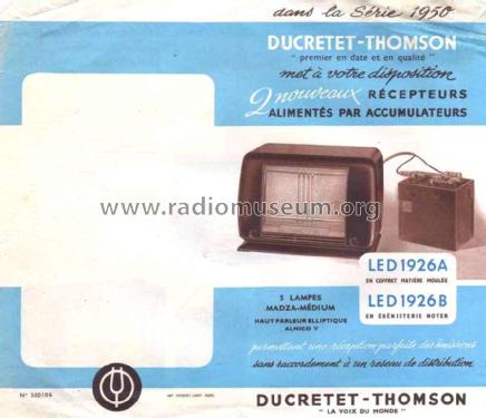 D1926B; Ducretet -Thomson; (ID = 1831735) Radio