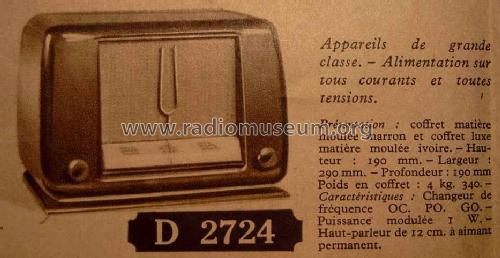 D2724; Ducretet -Thomson; (ID = 1600429) Radio