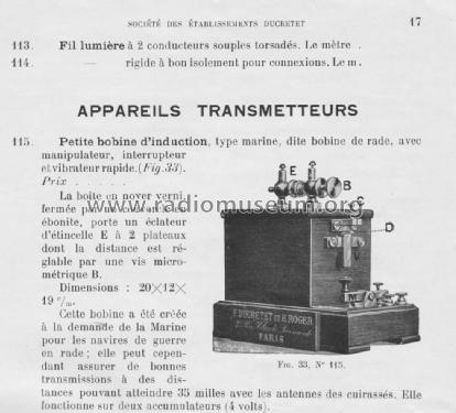 Bobine d'induction type marine - Émetteur de rade ; Ducretet -Thomson; (ID = 2214720) Misc