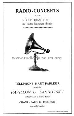 Haut-Parleur Pavillon G. Lakhovsky; Ducretet -Thomson; (ID = 1830193) Speaker-P