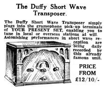 Short Wave Transposer ; Duffy Radio Company (ID = 1419708) Radio