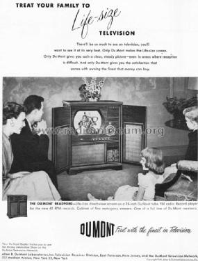 Bradford RA-108A; DuMont Labs, Allen B (ID = 730380) Television