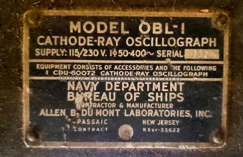 Cathode-Ray Oscillograph 245 ; DuMont Labs, Allen B (ID = 2724022) Equipment