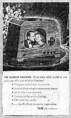 Chatham 'Doghouse' RA-103; DuMont Labs, Allen B (ID = 730376) TV Radio