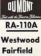 Fairfield RA-110A; DuMont Labs, Allen B (ID = 700054) TV-Radio