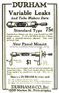 Variable Grid Leak ; Durham & Co., Inc.; (ID = 1379418) Radio part