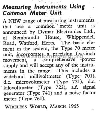 Noise Factor Meter Type 761; Dymar Electronics (ID = 2636257) Equipment