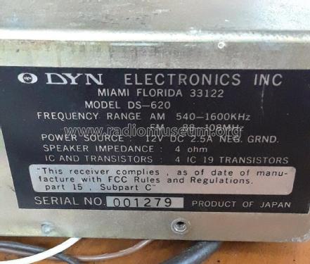 AM-FM IC Tape Stereo DS-620; Dyn Electronics Inc. (ID = 2871775) Car Radio