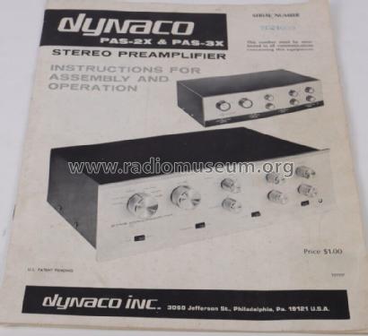 Stereo Preamplifier PAS-3X Ampl/Mixer Dyna Co. Dynaco; | Radiomuseum
