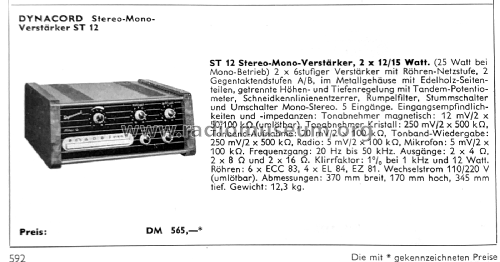 Stereo 12 ST12; Dynacord W. (ID = 2566588) Ampl/Mixer