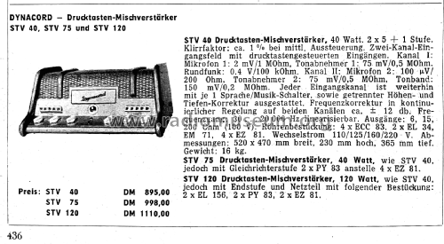 Drucktasten-Mischverstärker STV120; Dynacord W. (ID = 2724020) Verst/Mix