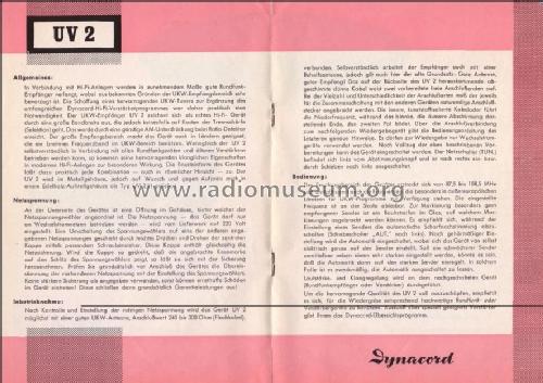 UKW-Vorsatzgerät UV2; Dynacord W. (ID = 2615684) Radio