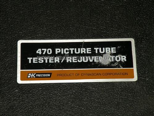 B+K Precision CRT Tester / Rejuvenator 470; B&K Precision, (ID = 1416436) Equipment