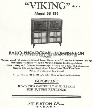 Viking 53-122; Eaton Co. Ltd., The (ID = 764818) Radio