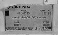 Viking RM392RR; Eaton Co. Ltd., The (ID = 1089038) Radio