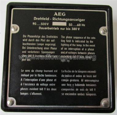 AEG Drehfeld - Richtungsanzeiger ; EAW, Elektro- (ID = 1938592) Equipment