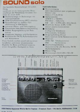 Sound Solo RM-1; EAW, Elektro- (ID = 2422762) Radio