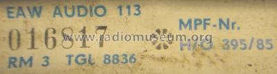 Audio 113; EAW, Elektro- (ID = 875501) Radio
