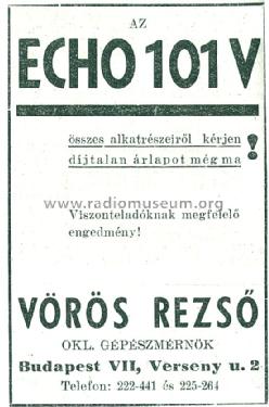 Echo 101V; Echo, Vörös Rezső (ID = 1462104) Radio