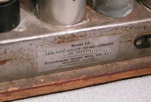 12 ; Echophone Radio, Inc (ID = 1752124) Radio