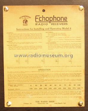 Echophone 4; Radio Shop, The (ID = 1043453) Radio