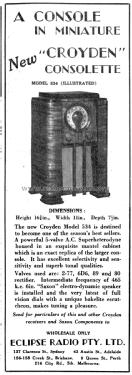 Croyden Consolette 534; Eclipse Radio Pty. (ID = 2503593) Radio