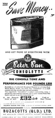 Peter Pan Streamline Consolette FLJ; Eclipse Radio Pty. (ID = 1875538) Radio